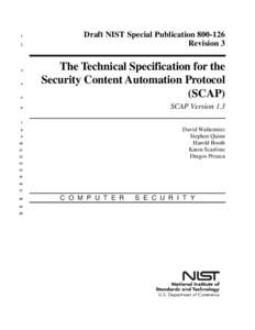 NIST SPRevision 3, The Technical Specification for SCAP Version 1.3