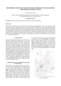 MONITORING THE DEVASTATION OF ISFAHAN ARTIFICIAL WATER CHANNELS USING REMOTE SENSING AND GIS A. Karimi and M. R. Delavar