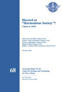 Discord or “Harmonious Society”? China in 2030 by