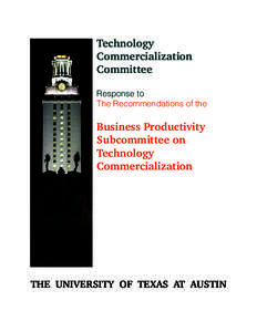 Technology Commercialization Committee Response to The Recommendations of the