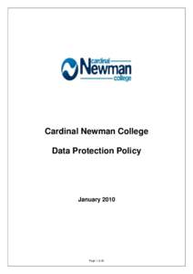 Cardinal Newman College Data Protection Policy JanuaryPage 1 of 25