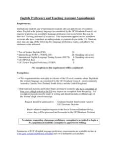 Microsoft Word - English Proficiency and Teaching Assistant Appointments .doc