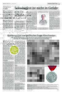 Donnerstag, 2. AprilNr. 77  Kanton/Stadt Zug Neue Zuger Zeitung
