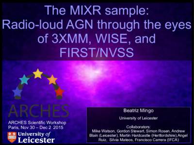 The MIXR sample: Radio-loud AGN through the eyes of 3XMM, WISE, and FIRST/NVSS  Beatriz Mingo