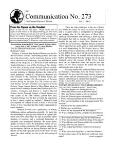 2007  Communication No. 273 The Pleasant Places of Florida  From the Papers on the Sundial: