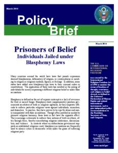 March[removed]Policy Brief Prisoners of Belief Individuals Jailed under
