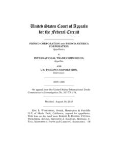 United States Court of Appeals for the Federal Circuit __________________________ PRINCO CORPORATION AND PRINCO AMERICA CORPORATION, Appellants,