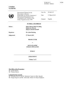 ITT D19246 - D18611 UNITED NATIONS International Tribunal for the