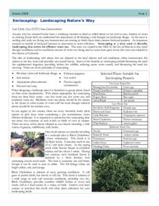 SPRINGPAGE 1 Xeriscaping: Landscaping Nature’s Way Lori Clark, Cass SCD Urban Conservationist