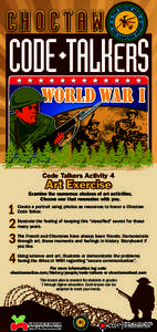 CHOCTAW  CODE TALKERS World War I  Code Talkers Activity 4