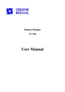 Patient Monitor UP-7000 User Manual  User Manual for Patient Monitor