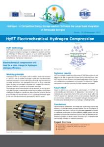 hydrogen - A Competitive Energy Storage Medium To Enable the Large Scale Integration of Renewable Energies Seville, 15-16 November[removed]HyET Electrochemical Hydrogen Compression