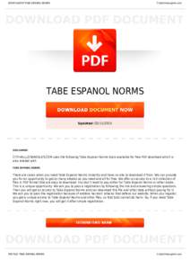 BOOKS ABOUT TABE ESPANOL NORMS  Cityhalllosangeles.com TABE ESPANOL NORMS