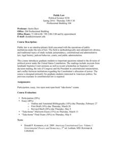 Microsoft Word - Syllabus, Public Law (Springdocx