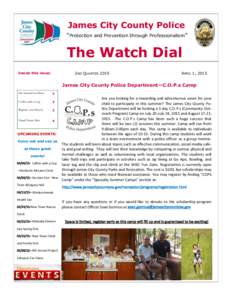 James City COunty Police Watch DIal Newsletter 2nd Quarter 2015