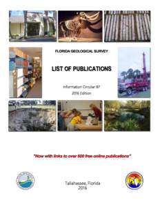 LIST OF PUBLICATIONS Information CircularEdition Tallahassee, Florida 2016