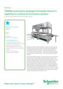 Industry  TEKPAK Automation packages Schneider Electric’s expertise to achieve an innovative solution High performance with a delicate touch