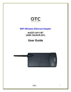 WiFi Wireless Ethernet Adapter AirEZY-2411-BT (ASR-102/ACR-201) User Guide