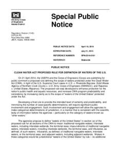 US Army Corps of Engineers Alaska District Special Public Notice
