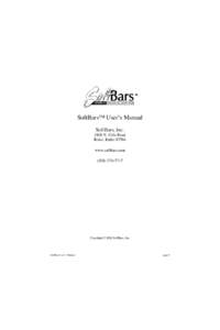SoftBars™ User’s Manual SoftBars, Inc[removed]N. Cole Road Boise, Idaho[removed]www.softbars.com[removed]