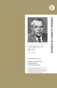 Charles P. BeanA Biographical Memoir by James D. Livingston, Gordon Bean,