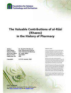 The Valuable Contributions of al-Rāzī (Rhazes) in the History of Pharmacy
