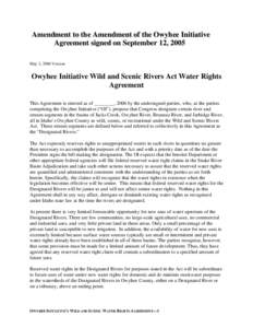 Proposed Owyhee Initiative W&S water rights amendment