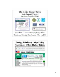The Home Energy Saver Do-it-Yourself Survey