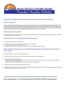 Fact sheet for patients with pertussis (whooping cough) and their close contacts