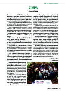 Asia Pacific Mathematics Newsletter  CIMPA Claude Cibils Centre International de Mathématiques Pures et Appliquées (CIMPA) is an international organisation