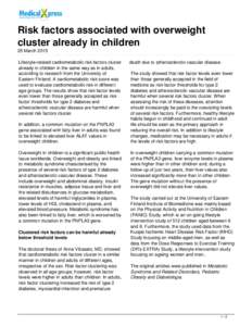 Risk factors associated with overweight cluster already in children