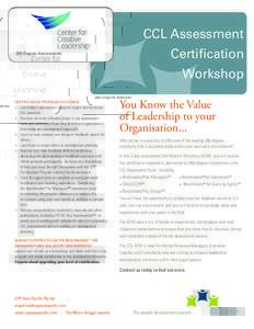 CCL Assessment Certification 360-Degree Assessments  Workshop