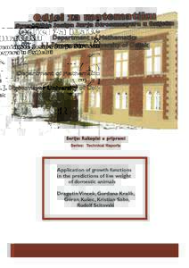 Department of Mathematics J. J. Strossmayer University of Osijek Series: Technical Reports  Application of growth functions