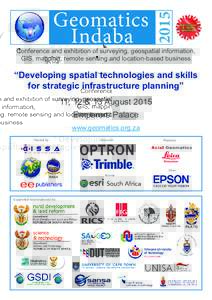 2015  Geomatics Indaba  Conference and exhibition of surveying, geospatial information,