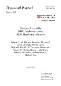 Bluespec Extensible RISC Implementation: BERI Hardware reference