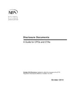 Disclosure Documents: A Guide for CPOs and CTAs