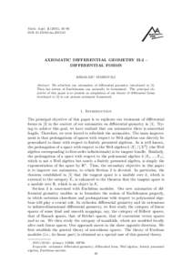 Math. Appl), 43–60 DOI: maAXIOMATIC DIFFERENTIAL GEOMETRY II-2 – DIFFERENTIAL FORMS HIROKAZU NISHIMURA