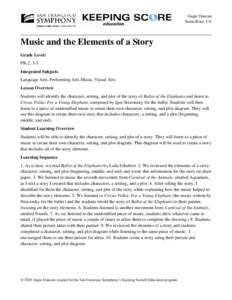 Angie Duncan Santa Rosa, CA Music and the Elements of a Story Grade Level: PK-2, 3-5