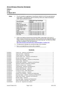 Airworthiness Directive Schedule Gliders Grob 27 March 2014 Notes