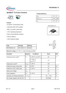 IPD30N03S4L-14  OptiMOS®-T2 Power-Transistor Product Summary V DS