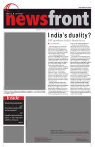 www.newsfront.com.np  Kathmandu l[removed]Jan, 2008 l # 50 l Price Rs. 25 India’s duality? BJP questions India’s Nepal policy