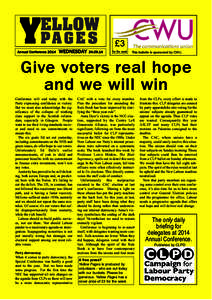 £3  Give voters real hope and we will win  Annual Conference 2014