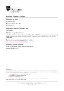 Durham Research Online Deposited in DRO: 08 December 2010 Version of attached le: Published Version