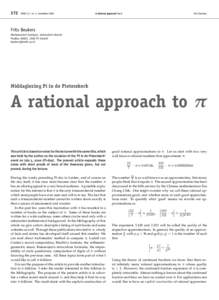 372  NAW 5/1 nr. 4 december 2000 A rational approach to π