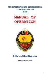 THE INFORMATION AND COMMUNICATION TECHNOLOGY DIVISION (ICTD) MANUAL OF OPERATION