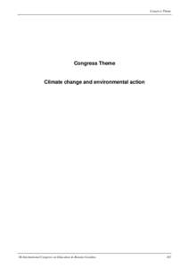 Congress Theme  Congress Theme Climate change and environmental action