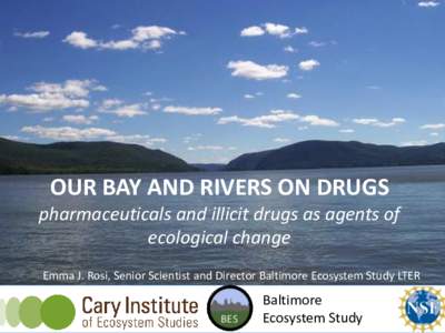 OUR BAY AND RIVERS ON DRUGS pharmaceuticals and illicit drugs as agents of ecological change Emma J. Rosi, Senior Scientist and Director Baltimore Ecosystem Study LTER  Baltimore