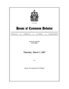 CANADA  House of Commons Debates VOLUME 141  ●