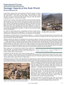 International Corner  Geologic Hazards of the Arab World Kholoud Mahamed Ali  Twenty-three countries with a total population of 325 million people in northern
