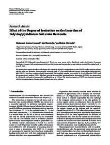 Hindawi Publishing Corporation International Journal of Inorganic Chemistry Volume 2011, Article ID[removed], 6 pages doi:[removed][removed]Research Article